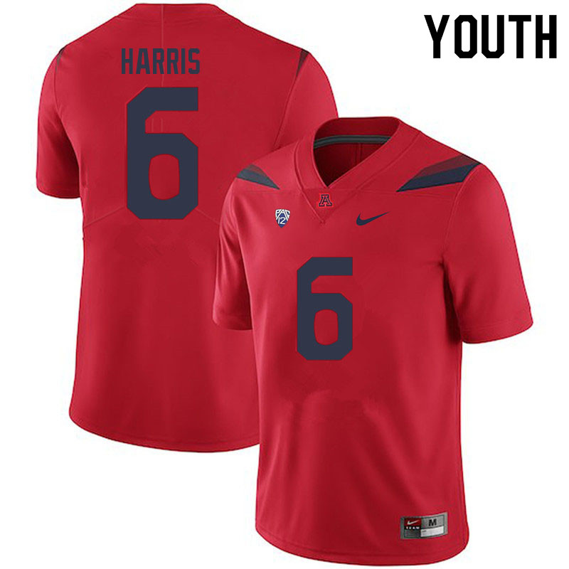 Youth #6 Jason Harris Arizona Wildcats College Football Jerseys Sale-Red
